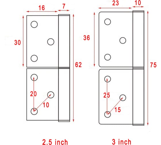 Карточная петля Brante левая 3030-75x55 мм, нержавеющая сталь, 2 шт. 456256