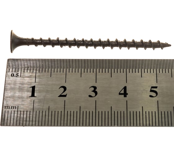 Саморез качественный крепеж 3,5x55 потайной, крупная резьба, оксид 930 шт. 2000371 КЧ