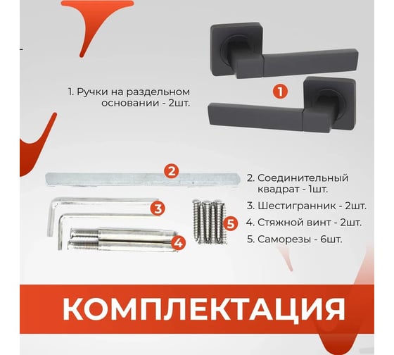 Ручка на раздельном основании VETTORE r06.081 mbp, черный матовый 20232