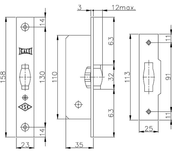 Роликовый фиксатор KALE KILIT 155b, r, 23bp, sp, stb 155B0000001