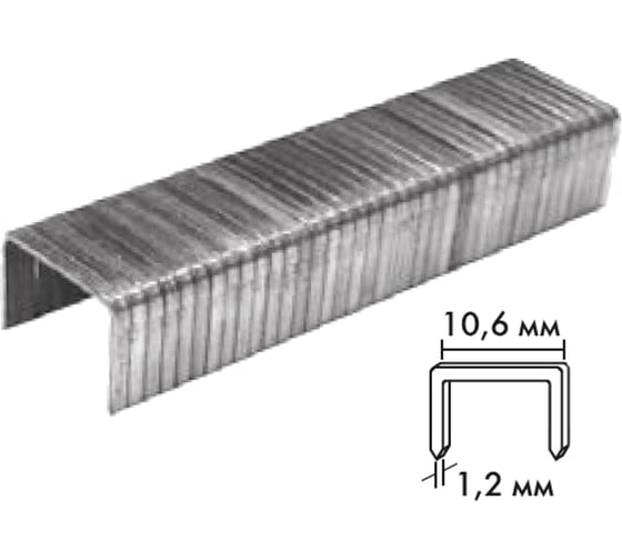 Скобы прямоугольные закаленные Тип 140 (1000 шт; 8 мм) Biber 85837 тов-085745 1