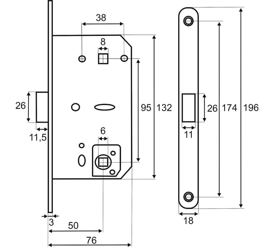 Межкомнатный механизм под фиксатор VETTORE vеttore wc 410 b-s magnet mbp чёрный матовый 20037