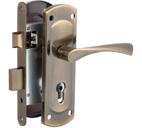 Врезной замок в комплекте с ручкой VETTORE 1423 ab бронза 20272