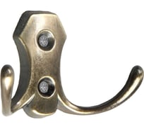 Мебельный крючок ТУНДРА KM201AB двухрожковый, цвет бронза 3025964