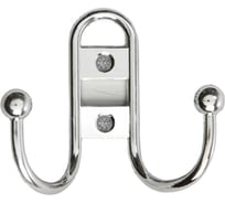 Мебельный крючок ТУНДРА KM203CP двухрожковый, цвет хром 1866187