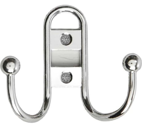 Мебельный крючок ТУНДРА KM203CP двухрожковый, цвет хром 1866187