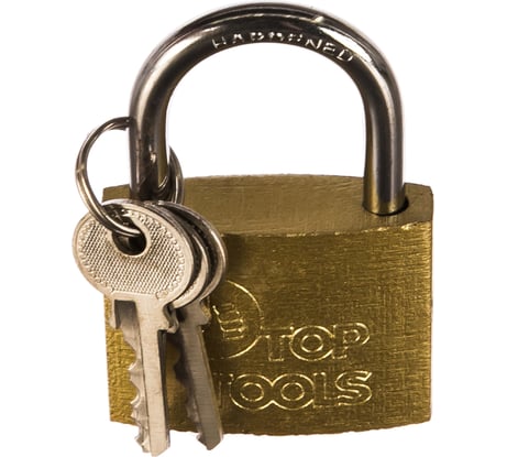 Висячий замок 50 мм, 2 ключа Top Tools 90U272