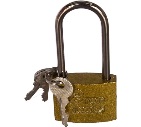 Висячий замок (длинная дужка, 50 мм, 2 ключа) Top Tools 90U281