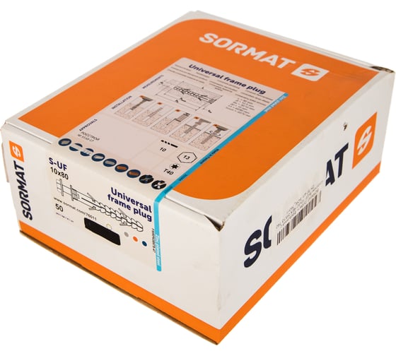 Универсальный дюбель фасадный с шурупом SORMAT S-UF 10х 80 HEX SW13 DELTA  100 шт. 9640076010