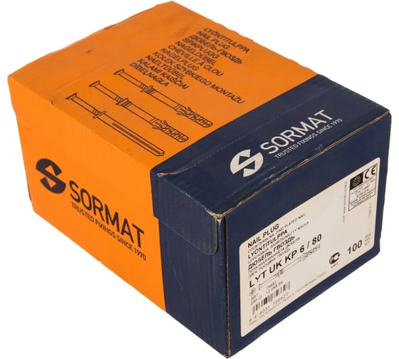 Дюбель с гвоздем SORMAT LYT6-80 UK KP 100 шт. 9640075662