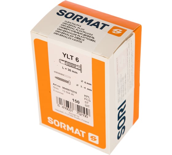 Универсальный дюбель SORMAT YLT 6x30 150 шт. 9640075210