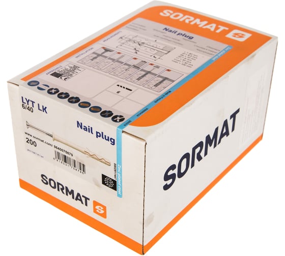 Дюбель с гвоздем SORMAT LYT6-40 LK SP 200 шт. 9640075679