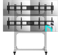 Напольный мобильный стенд для видеостен ONKRON 2x2, 4x40”- 55" серебристый FSPRO2L-22