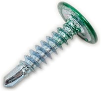 Саморез с прессшайбой Качественный крепеж зеленый мох 4,2х19 сверло 250 шт 0300215 КЧ