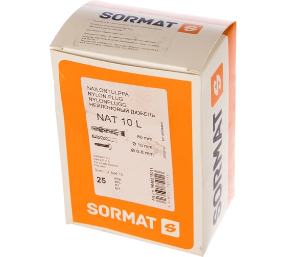 ДЮБЕЛЬ 25шт SORMAT NAT 10L 9640075011
