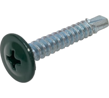 Саморез с прессшайбой Качественный крепеж зеленый мох 4,2х25 сверло 230 шт 0300297 КЧ