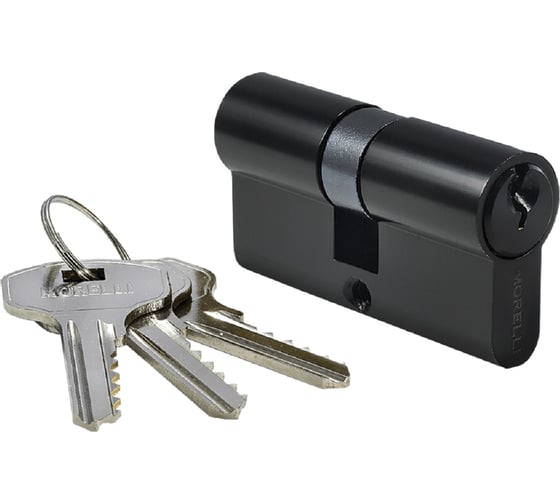 Ключевой цилиндр MORELLI 70C BL (70мм), цвет-черный 9012840