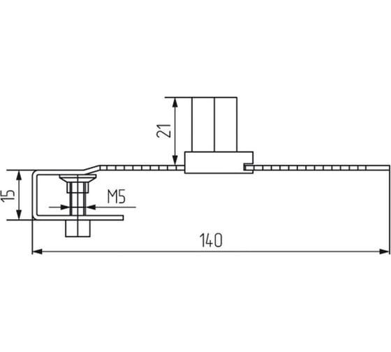 Накладной реечный замок Mebax хром, L140 00-00002654