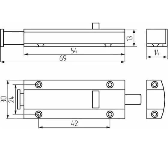 Защелка Mebax автомат, белая, большая, 85x30 00-00002685