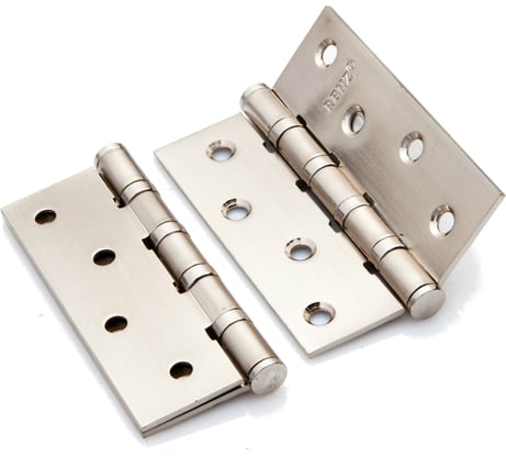 Стальная петля Ренц 100х75х2.5, 4 подшипника, плоский колпачок, никель матовый, 2 шт. IN100-4BB FH SN (2шт)