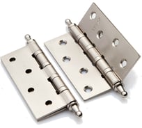 Стальная петля Ренц 100х75х2.5, 4 подшипника, декоративный колпачок, никель матовый, 2 шт. IN100-4BB CH SN (2шт)