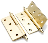 Петля стальная 100*75*2,5, левая, декоративный колпачок РЕНЦ L 100 CH SB