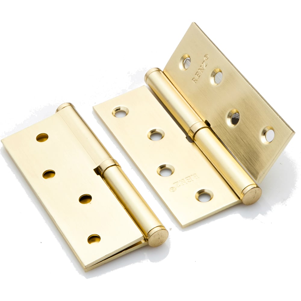 Петля стальная Ренц 100х75х2.5, правая, плоск. колп., латунь матовая ...