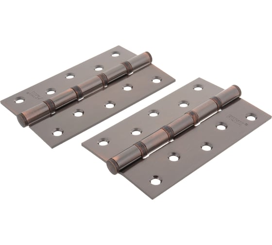 Петля стальная Ренц 125х75х2.5, 4 подш., плоск. колп., медь IN125-4BB FH AC