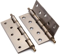 Петля стальная Ренц 125х75х2.5, 4 подш., декор. колп., бронза IN125-4BB CH AB