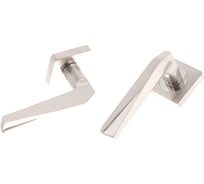 Дверная ручка на квадратной розетке Ренц Валерио, никель матовый/никель блестящий INDH 54-02 SN/NP