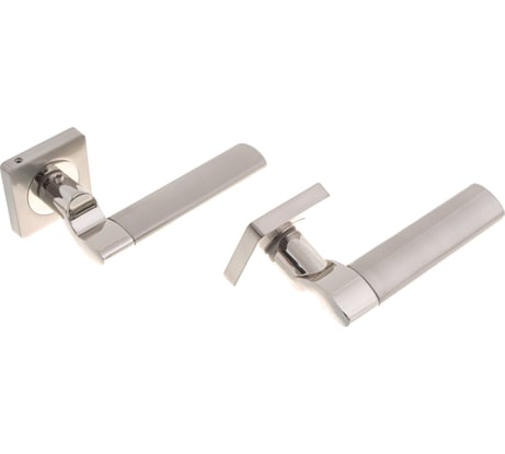 Дверная ручка на квадратной розетке Ренц Марчелло, никель матовый/никель блестящий INDH 57-02 SN/NP