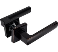 Дверная ручка на квадратной розетке Ренц Остия, черная бронза с патиной INDH 74-02 ABB