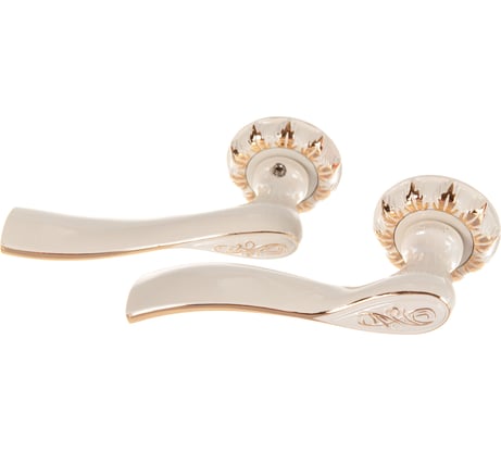 Ручка дверная "Флория" Ренц, белый / золото блестящая INDH 17-10 W/GP