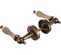 Ручка дверная Ренц "Мишель", бронза состар. с состар. керамикой INDH 615-16 OB/OC