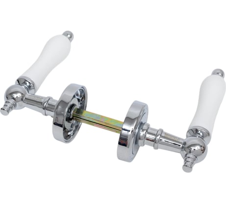 Ручка дверная Ренц "Мишель", хром блест. с белой керамикой INDH 615-16 CP/WH