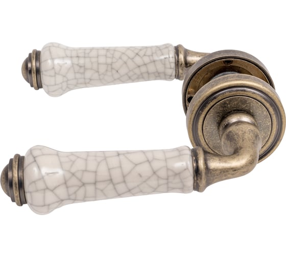 Ручка дверная Ренц "Сиракузы", бронза состар. с состар. керамикой INDH 617-16 OB/OC 1