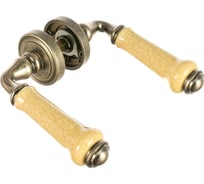 Ручка дверная Ренц "Сиракузы", серебро ант. с керамикой кофе INDH 617-16 SL/CC