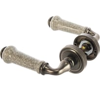 Ручка дверная Ренц "Сиракузы", серебро ант. с состар. керамикой INDH 617-16 SL/OC