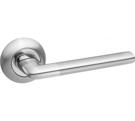 Ручка дверная Ренц "Тренто", никель мат - никель блест. INDH 19-08 SN/NP