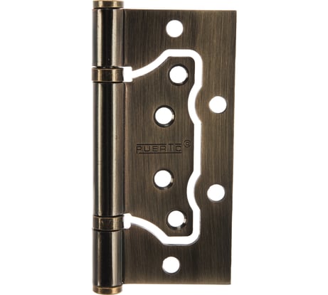 Стальная петля PUERTO без врезки, плоский колпачок, бронза античная, 2 шт. IN100-2S FH ABбезВР