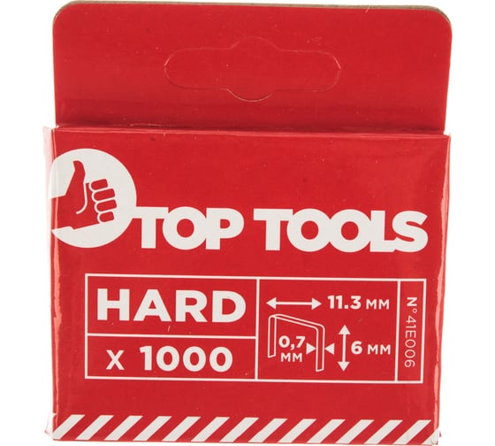 Скобы (1000 шт; 6 мм; тип J) Top Tools 41E006