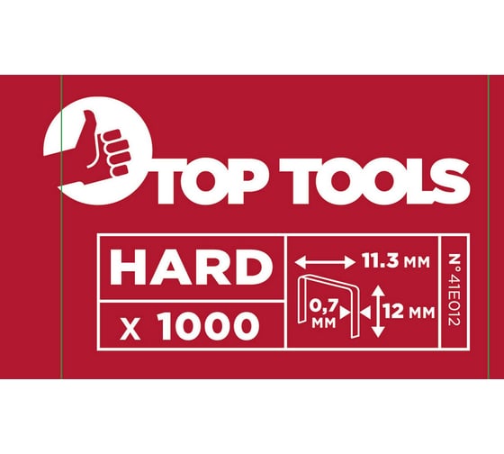 Скобы (1000 шт; 12 мм; тип J) Top Tools 41E012