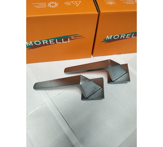 Дверная ручка MORELLI MH-55-S6 SSC "Souk" на квадратной розетке 6 мм, цвет - суперматовый хром 9014426
