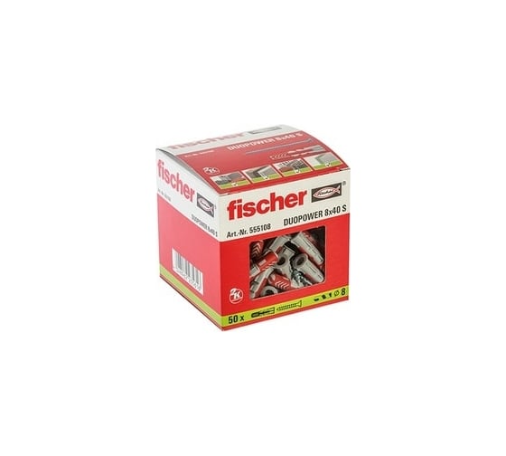 Дюбель с шурупом Fischer DUOPOWER 8X40 S 50 шт 555108