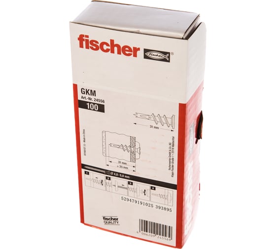 Металлический дюбель по гипсокартону Fischer GKM 100 шт 24556