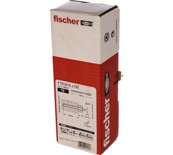 Fischer FTR M16x190 МЕТАЛЛ. ШПИЛЬКА 10 шт 45813