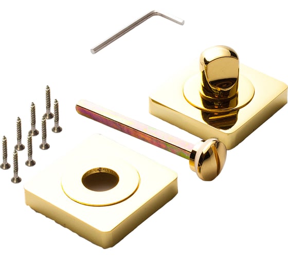 Квадратная завертка к ручкам РЕНЦ латунь блестящая INBK 02 GP 1