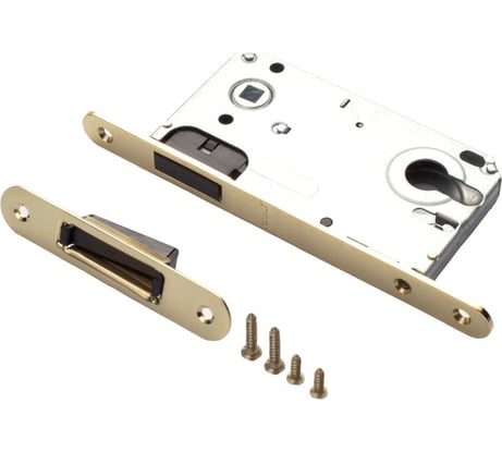 Магнитный замок Ренц под цилиндр, межосевое расстояние 85 мм, латунь блестящая INMagn 85 B