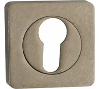 Квадратная накладка РЕНЦ на цилиндр, серебро античное ET 02 SL