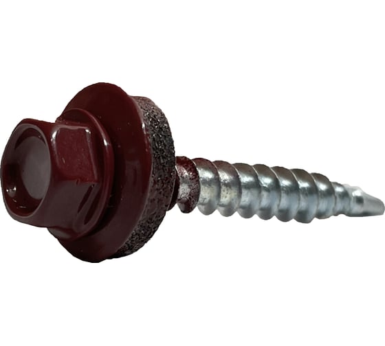 Кровельные саморезы Steelfix 4,8x35 цинк ral3005 винно-красный 200 шт СК4835200В 1